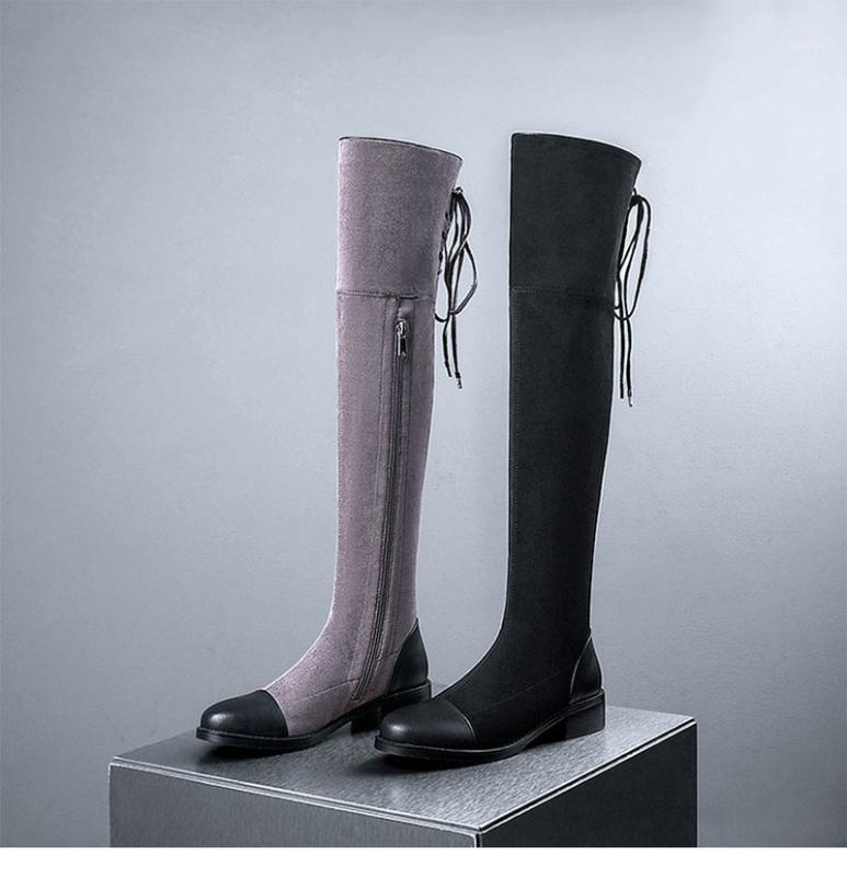 2021 Winter New style Genuine leather Over the knee boots Women boots Fashion After lace-up Female warm Women shoes1, Black
2021 Winter New style Genuine leather Over the knee boots Women boots Fashion After lace-up Female warm Women shoes1, Black