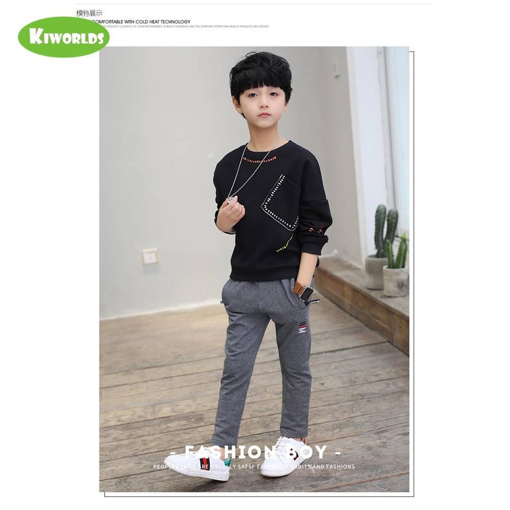 2020 Spring High quality long sleeve cotton soft boy black red khaki Tshirts fashion tops tees clothing for kids Y0121