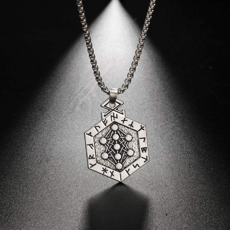 Pendant Necklaces EUEAVAN 10pcs Antique Silvery Hexagon Tree Of Life Necklace Viking Runes Talisman Amulet Wicca Jewelry For Man
Pendant Necklaces EUEAVAN 10pcs Antique Silvery Hexagon Tree Of Life Necklace Viking Runes Talisman Amulet Wicca Jewelry For Man