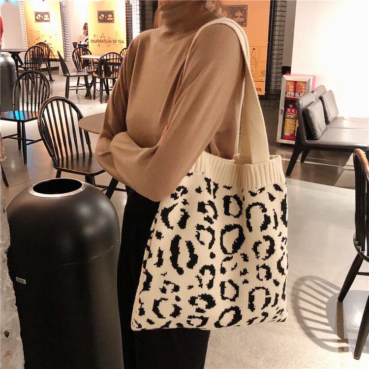 Lady Knitting Gypsy Bohemian Boho Chic Leopard Tote Bag Women Crochet Woolen Open Shopper Top handle Bag Female Shoulder, Grey
Lady Knitting Gypsy Bohemian Boho Chic Leopard Tote Bag Women Crochet Woolen Open Shopper Top handle Bag Female Shoulder, Grey