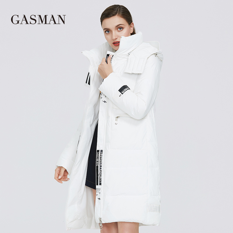 GASMAN White warm fashion long down parka Women's winter jacket outwear women coat Female clothes hooded zipper jacket new 379 201019
