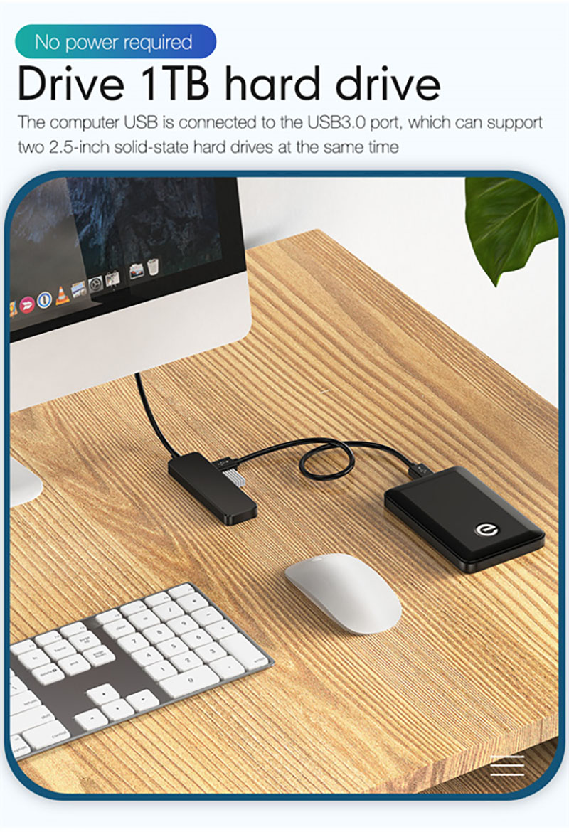 High Speed USB Hub Computer Adapter 4 Ports Multi USB 3.0 Splitter Extension Cable & TYPE C 3.0 to USB3.0 For Computer Laptop Mouse Keyboard Game Cont
