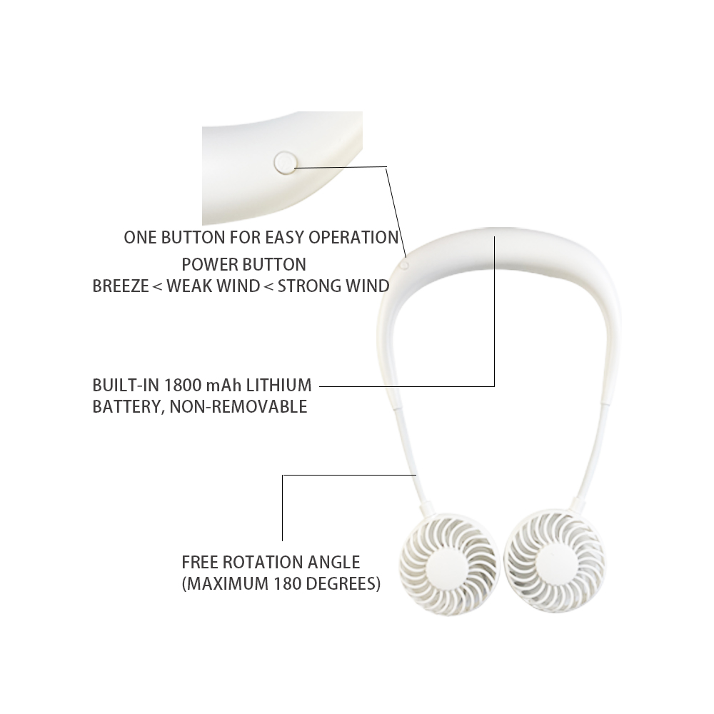 360 degree Rotate Portable Fans Lazy Hand Neck Fan Personal Hanging USB Rechargeable Wearable Aromatherapy Cooling Fan for Tr41934