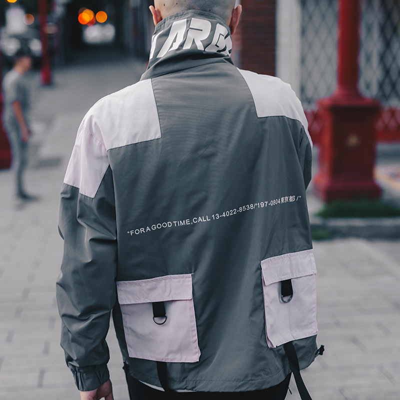 Hip Hop Jacket Windbreaker Men Japan Harajuku Multi Pockets Jacket Coat Retro Vintage Casual Track Jacket Streetwear Autumn 201127