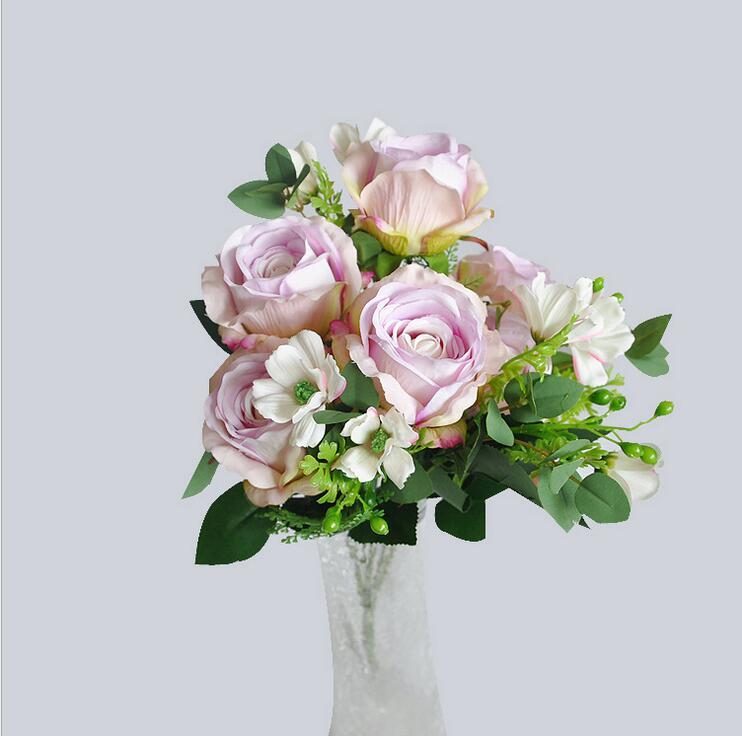 Artificial rose spring 11 branches rose European-style living room bedroom desk decoration wedding decor fake flowers, Purple
Artificial rose spring 11 branches rose European-style living room bedroom desk decoration wedding decor fake flowers, Purple