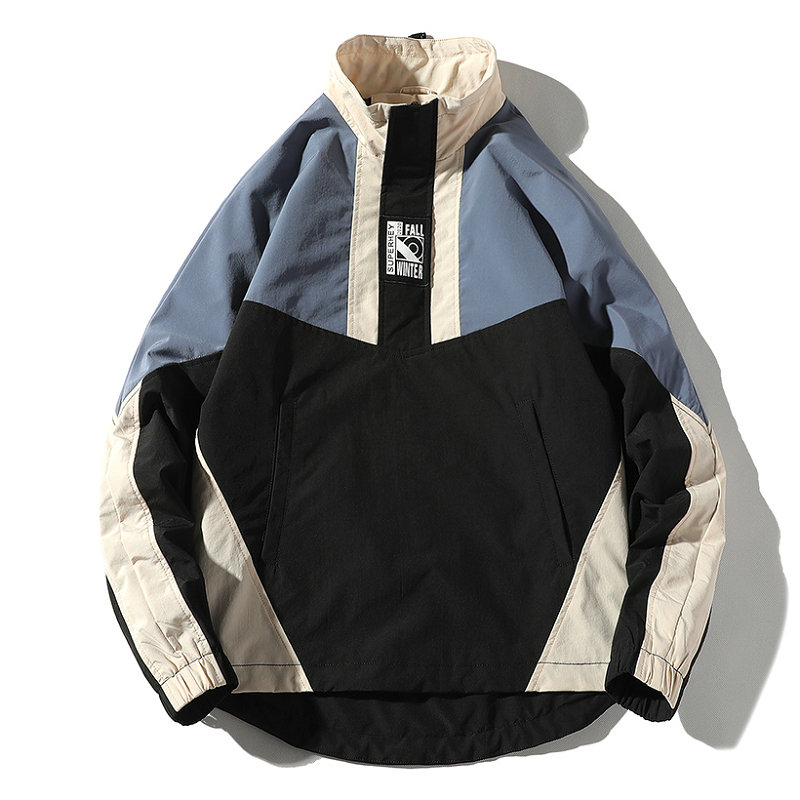Streetwear Casual Men Jacket Coat Patchwork Windbreaker Mens Bomber Jacket Spring Autumn Male Overcoat, Grey
Streetwear Casual Men Jacket Coat Patchwork Windbreaker Mens Bomber Jacket Spring Autumn Male Overcoat, Grey