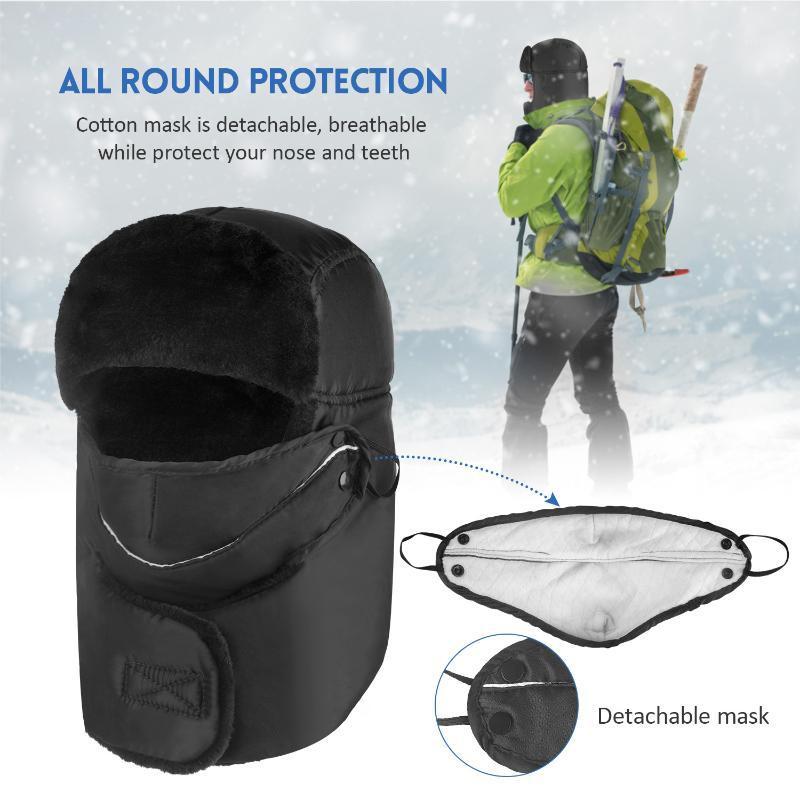 Men Women Warm Ski Mountaineering Hat Warm Winter Hat Ear Flap Chin Strap Neck Warmer Windproof Trapper1, Blue with mask
Men Women Warm Ski Mountaineering Hat Warm Winter Hat Ear Flap Chin Strap Neck Warmer Windproof Trapper1, Blue with mask