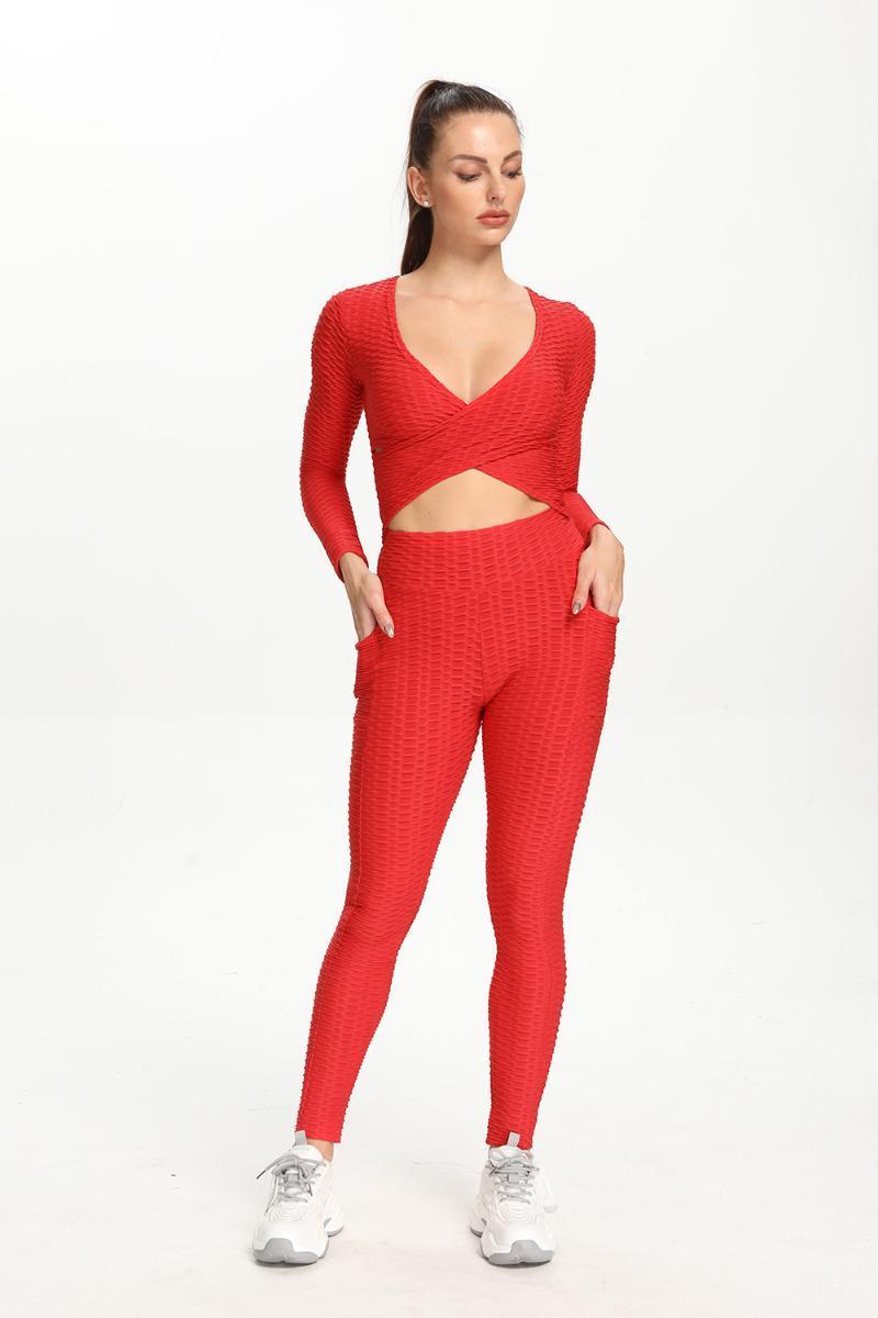 Women Yoga Fitness Set High Waist Jogging Sport Leggings Jacquard Bubble Top Gym Fitness Clothing Workout Sports Suits1
Women Yoga Fitness Set High Waist Jogging Sport Leggings Jacquard Bubble Top Gym Fitness Clothing Workout Sports Suits1