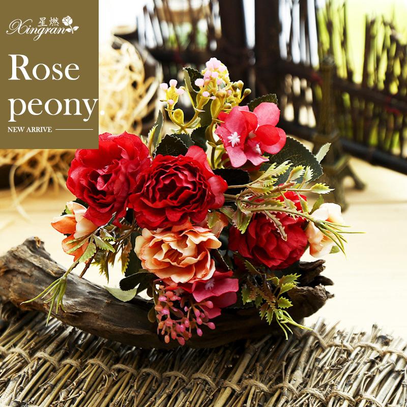 New Style Wedding Decoration Imitation Flowers Silk Artificial Flower Rose Small Peony Gerbera Eternal Life Bouquet, Jade cicada peony dark pink
New Style Wedding Decoration Imitation Flowers Silk Artificial Flower Rose Small Peony Gerbera Eternal Life Bouquet, Jade cicada peony dark pink