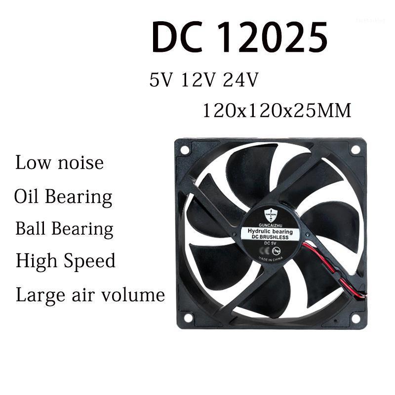 

Fans & Coolings DC 12025 Fan 5V 12V 24V 120x120x25MM Oil Bearing Ball Bearing Purifier Compressor 2400RPM 0.3A With 2pin1