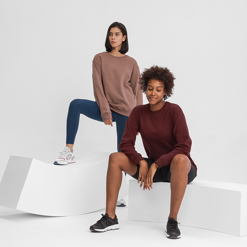 Yoga Tops Loose Fit Long Sleeve Warm Sweater Gym Clothes Women Running Fitness Sports Casual Coat Hoodies Shirts Match for Leggings