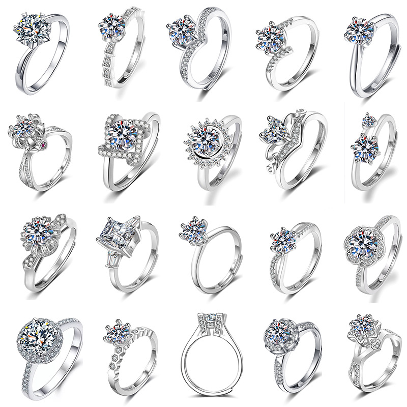 Factory direct sales genuine s925 classic six-claw snowflake Newwall Mossan diamond ring female crown four-claw ring wholesale
Factory direct sales genuine s925 classic six-claw snowflake Newwall Mossan diamond ring female crown four-claw ring wholesale