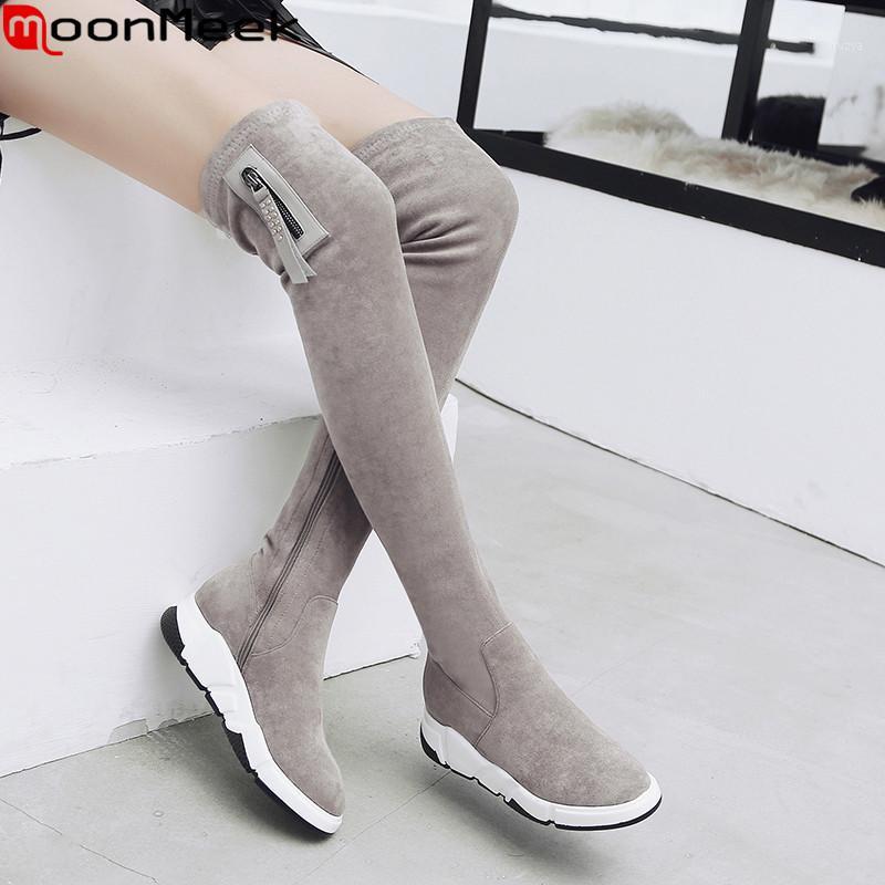 MoonMeek 2020 new stretch+suede leather boots zip flat platform over the knee boots women round toe autumn winter womens1, Black with fur
MoonMeek 2020 new stretch+suede leather boots zip flat platform over the knee boots women round toe autumn winter womens1, Black with fur