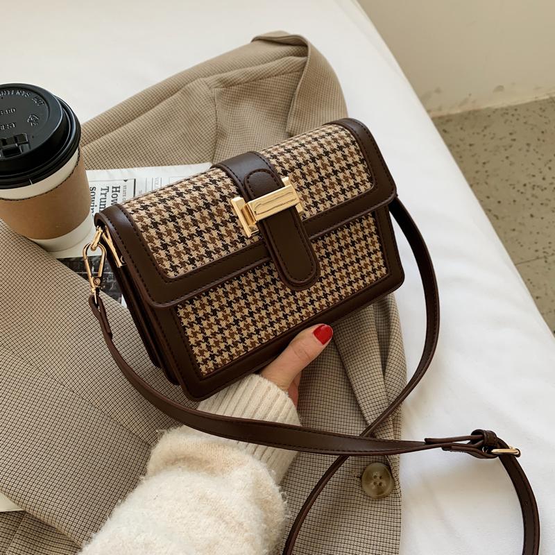 2021 New Women's Bag Vinatge Handbags Fashion All-match Small Mini Female Messenger Shoulder Bags Ladies Wool Houndstooth Flap, Coffee
2021 New Women's Bag Vinatge Handbags Fashion All-match Small Mini Female Messenger Shoulder Bags Ladies Wool Houndstooth Flap, Coffee
