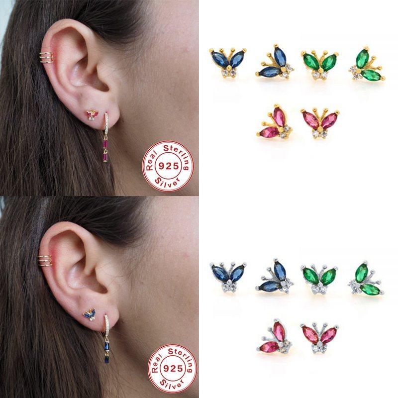S925 Sterling Silver Earring Luxury Rainbow Zircon Butterfly Stud Earring For Woman Ladies Pendientes Brincos Jewelry
S925 Sterling Silver Earring Luxury Rainbow Zircon Butterfly Stud Earring For Woman Ladies Pendientes Brincos Jewelry