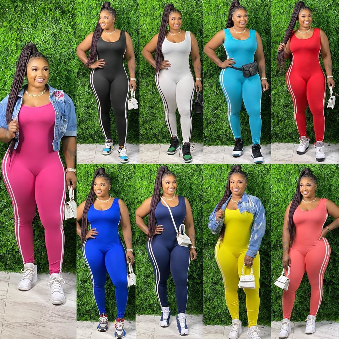 wholesale Ladies Sexy Sheath Side Striped Jumpsuit Summer Women Sleeveless Backless Vest Jumpsuit Casual New Solid Color Romper, Black
wholesale Ladies Sexy Sheath Side Striped Jumpsuit Summer Women Sleeveless Backless Vest Jumpsuit Casual New Solid Color Romper, Black