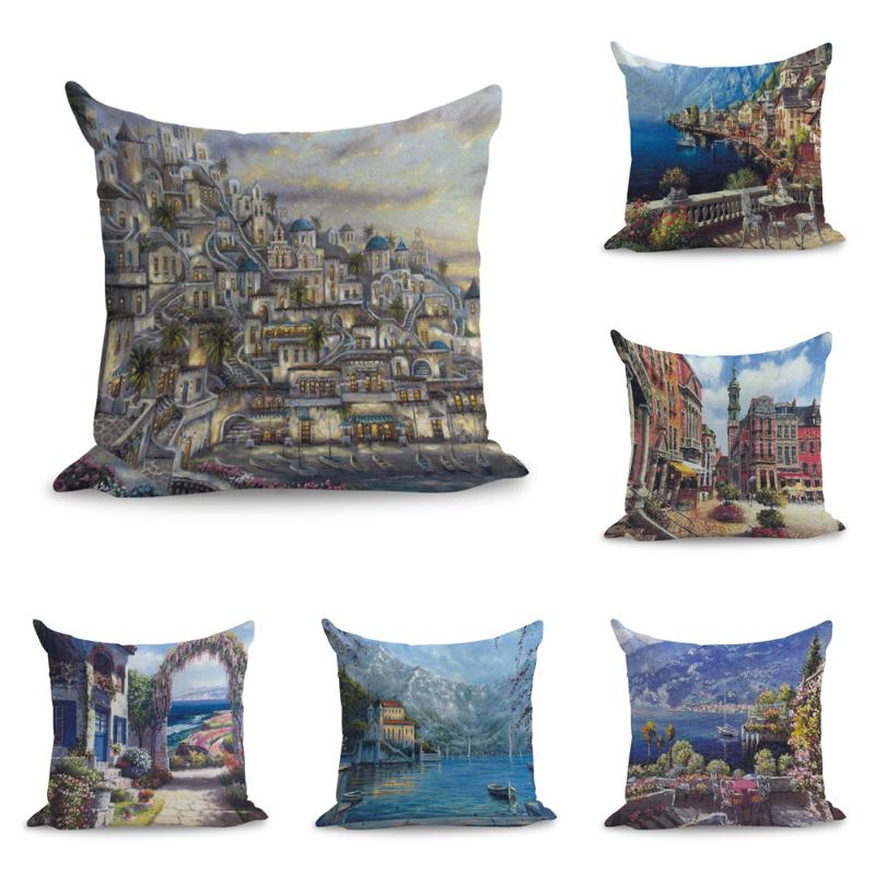 European Towns Landscape Painting Pillows Linen Couch Seat Cushion Throw Pillow Home Decor Gift
European Towns Landscape Painting Pillows Linen Couch Seat Cushion Throw Pillow Home Decor Gift