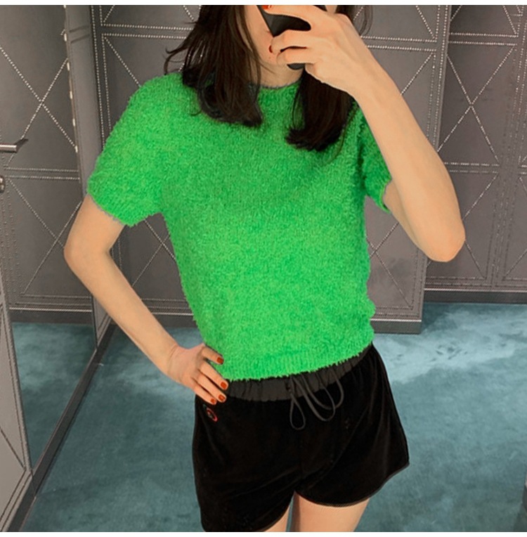 1215 Free Shipping 2020 Autumn Brand Same Style Regular Short Sleeve Crew Neck Kint Green Sweater Women Clothes yashi, White;black
1215 Free Shipping 2020 Autumn Brand Same Style Regular Short Sleeve Crew Neck Kint Green Sweater Women Clothes yashi, White;black