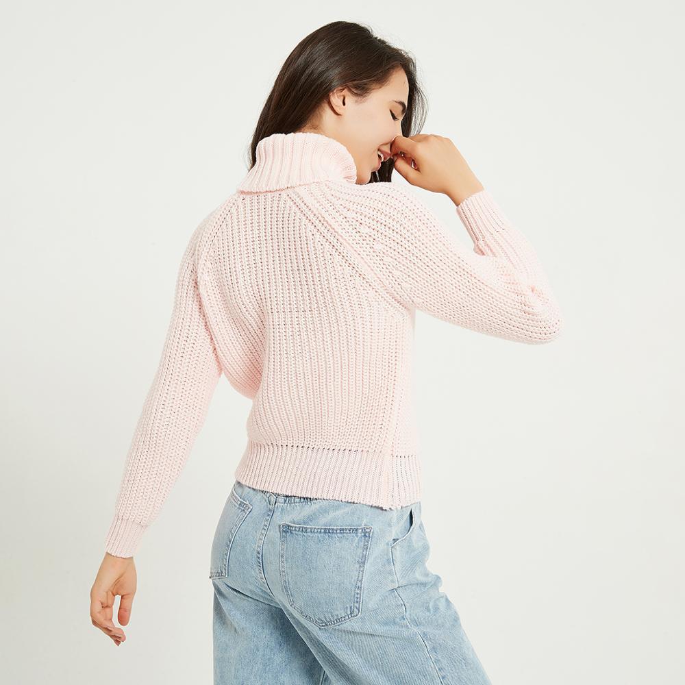 Wixra Chunky Turtleneck Sweater Women's Autumn Winter Solid High Stretch Knitted Pullover Jumpers Loose Sweaters 201221