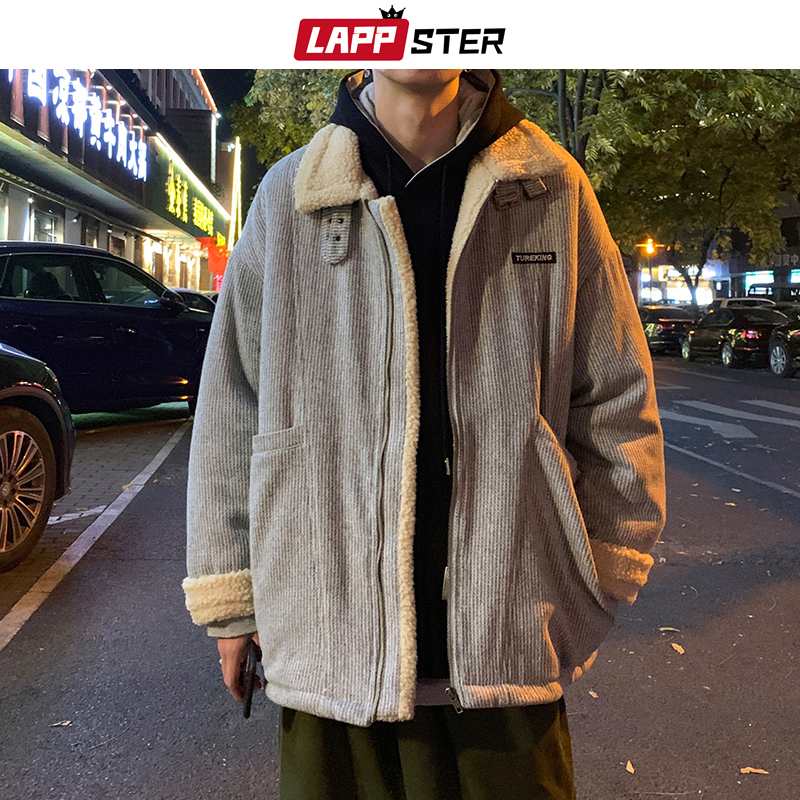 LAPPSTER Winter Jacket Wool Men Men Colorful Korean Fashions Parka Male Warm Black Harajuku Vintage Coats Thick Clothing 201214