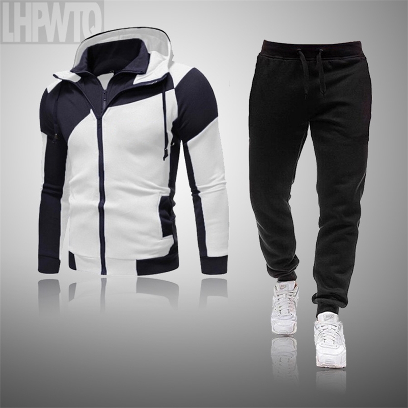 Spring and autumn men's two-piece striped sportswear men's full-sleeved top with hood + outdoor sports pants track suit sui 201201
Spring and autumn men's two-piece striped sportswear men's full-sleeved top with hood + outdoor sports pants track suit sui 201201