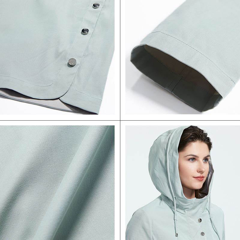 Astrid new arrival plus size mid-length style trench coat for women with a hood spring-autumn light-colored wind AS-9020 201028