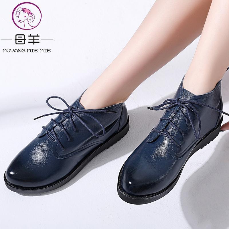 MUYANG MIE MIE Women Shoes Woman Genuine Leather Flat Boots Plus size 34 - 44 Ladies Shoes 2020 Fashion Ankle Boots Women1, Black
MUYANG MIE MIE Women Shoes Woman Genuine Leather Flat Boots Plus size 34 - 44 Ladies Shoes 2020 Fashion Ankle Boots Women1, Black