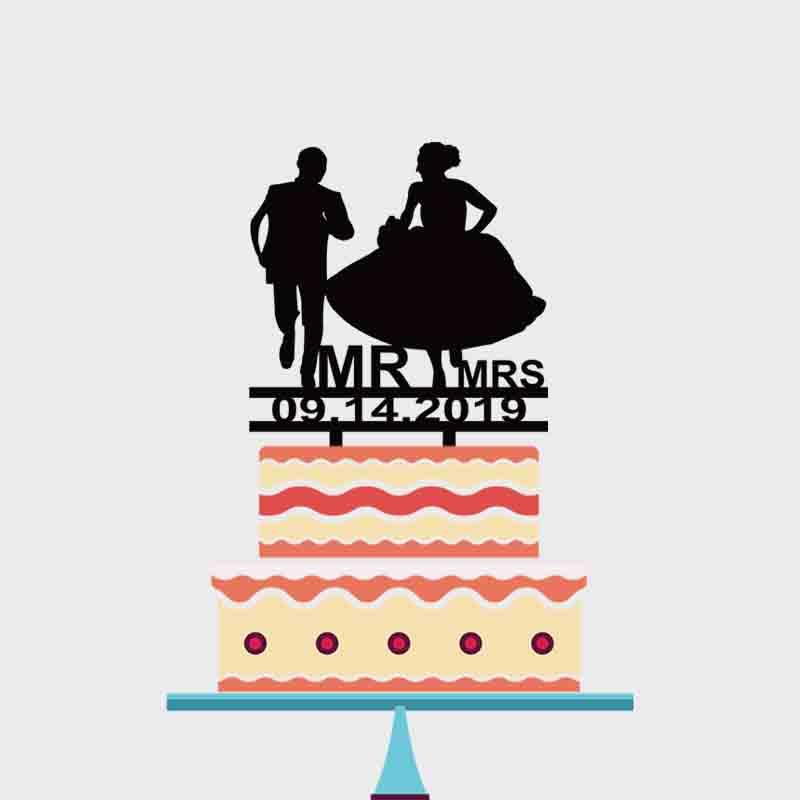 Custom Wedding Date Groom Bride Running Happiness Acrylic Cake Topper For Wedding & Engagement Cake Decoration YC011
Custom Wedding Date Groom Bride Running Happiness Acrylic Cake Topper For Wedding & Engagement Cake Decoration YC011