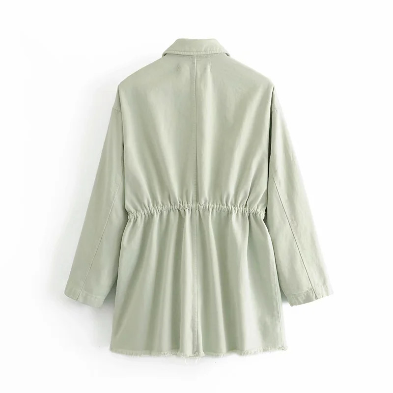 2021 New Jacket Fashion Long Sleeves Patch Pockets Overshirt Vintage Frayed Trims Adjustable Drawstring Chic Casual Button Outwear Wzin, Mint
2021 New Jacket Fashion Long Sleeves Patch Pockets Overshirt Vintage Frayed Trims Adjustable Drawstring Chic Casual Button Outwear Wzin, Mint