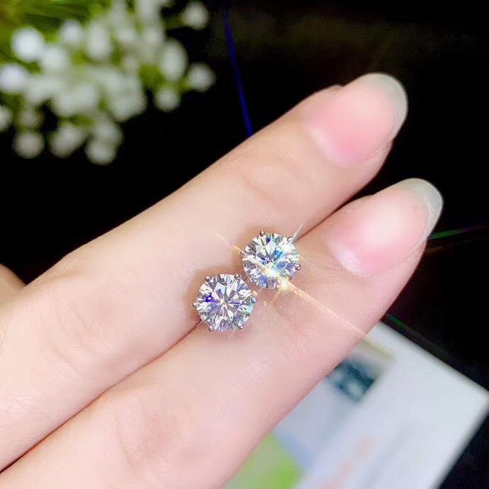 Moissanite Popular style recommendation lady ear nails 925 Sterling silver high hardness diamond substitutes LJ201016
