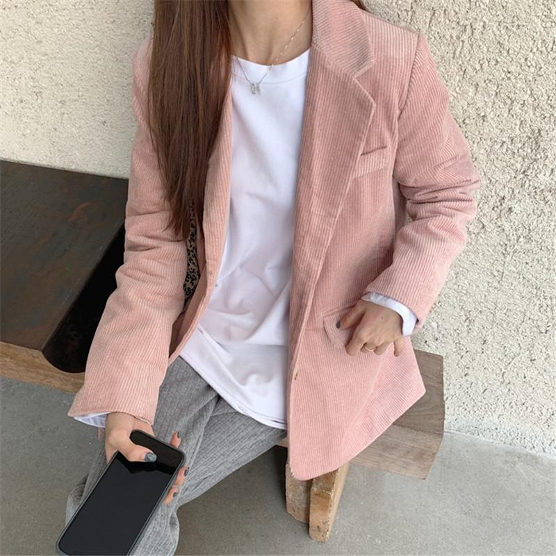 HziriP Notched Minimalist Vintage Thick Quilted Corduroy Blazer Suit Jacket New Autumn Winter Formal Women Blazers Loose Coat1, Pink
HziriP Notched Minimalist Vintage Thick Quilted Corduroy Blazer Suit Jacket New Autumn Winter Formal Women Blazers Loose Coat1, Pink