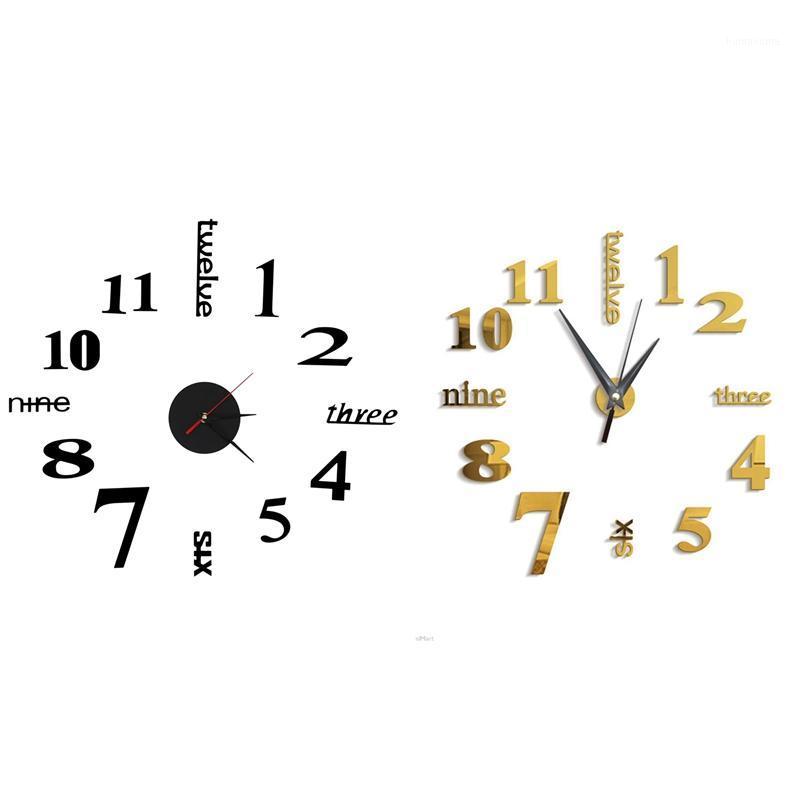 2 Pcs 3D Large Wall Clock Mirror Sticker Big Watch Sticker Home Decor Unique Gift DIY, Gold & Black1
2 Pcs 3D Large Wall Clock Mirror Sticker Big Watch Sticker Home Decor Unique Gift DIY, Gold & Black1