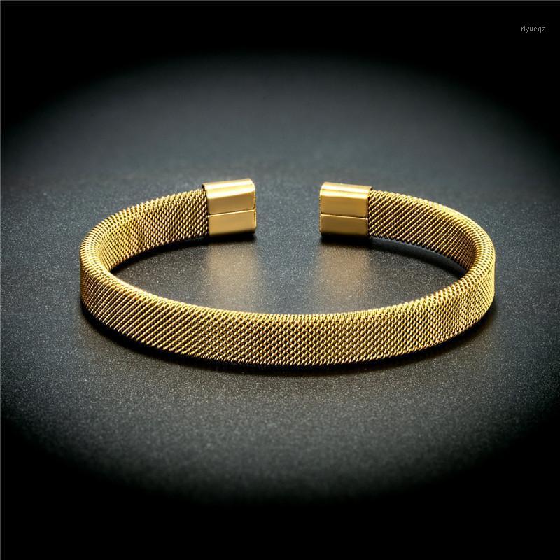 Charm Bracelets Trendy Men And Women Mesh Stainless Steel Open Bracelet Gold Silver Black Classic C-shaped Couple Jewelry
Charm Bracelets Trendy Men And Women Mesh Stainless Steel Open Bracelet Gold Silver Black Classic C-shaped Couple Jewelry