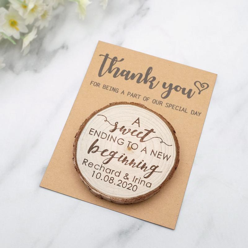 Personalized Wood Slice Magnet with Thank You Card Custom Rustic Fridge Magnet Wood Magnets Wedding Favors for Guests1
Personalized Wood Slice Magnet with Thank You Card Custom Rustic Fridge Magnet Wood Magnets Wedding Favors for Guests1
