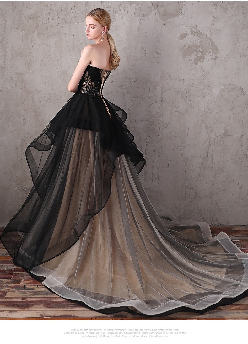 Sexy Mermaid Evening Dresses With Strapless Applique Race tulle Formal Party Prom Dress For Arabic Women Vestidos De Novia