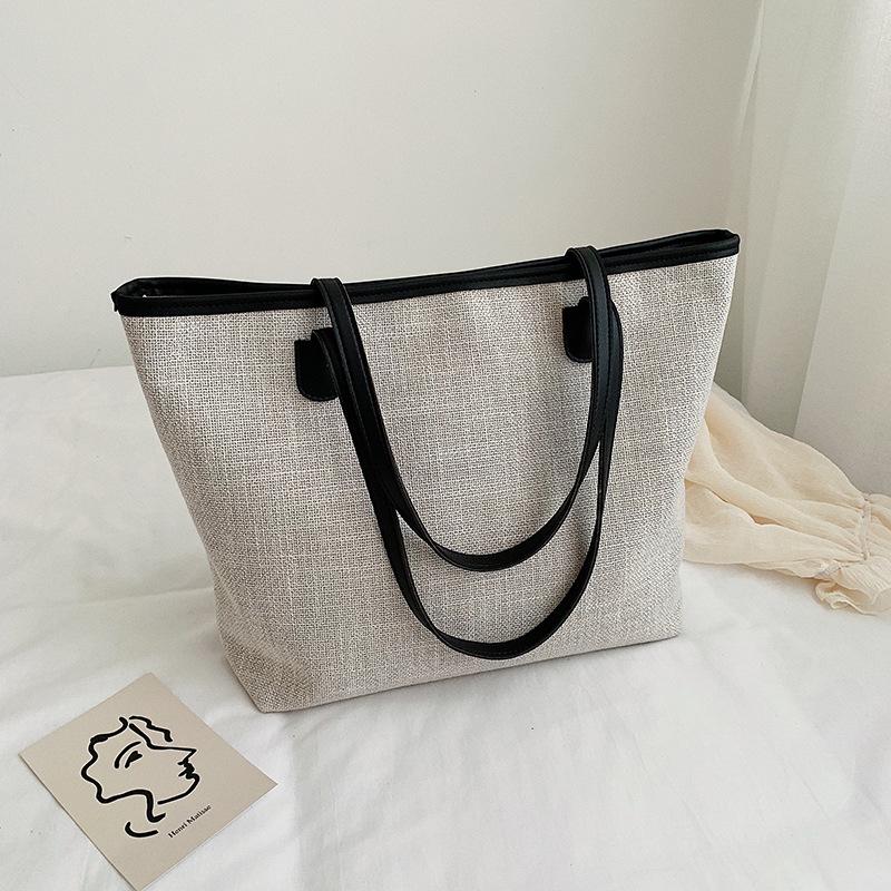 New Tote Bag Big Bag Female Fashion Trend Versatile Large Capacity Canvas Hand B/L Shoulder Handbags, Black
New Tote Bag Big Bag Female Fashion Trend Versatile Large Capacity Canvas Hand B/L Shoulder Handbags, Black