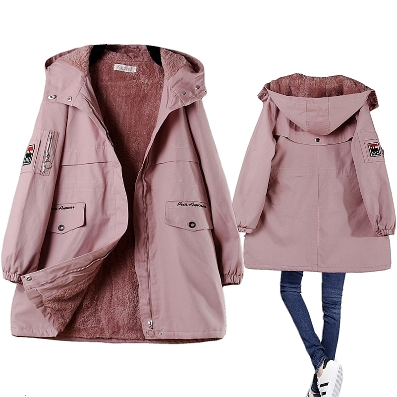 Winter Fleece Women Parka Female Hooded Mid Length Quilted Warm Winter Coat Padded Pink Blue Woman Windbreaker Jacket Large Size 201208, Navy blue parka
Winter Fleece Women Parka Female Hooded Mid Length Quilted Warm Winter Coat Padded Pink Blue Woman Windbreaker Jacket Large Size 201208, Navy blue parka