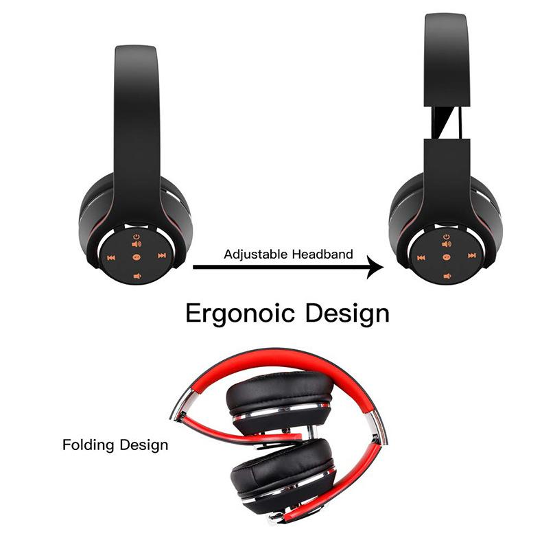 OY528 Dynamic Noise Reduction Channel Cancelling Wireless Headphones Stereo Bluetooth Headsets Foldable Earphones Animation Showing Support TF Card