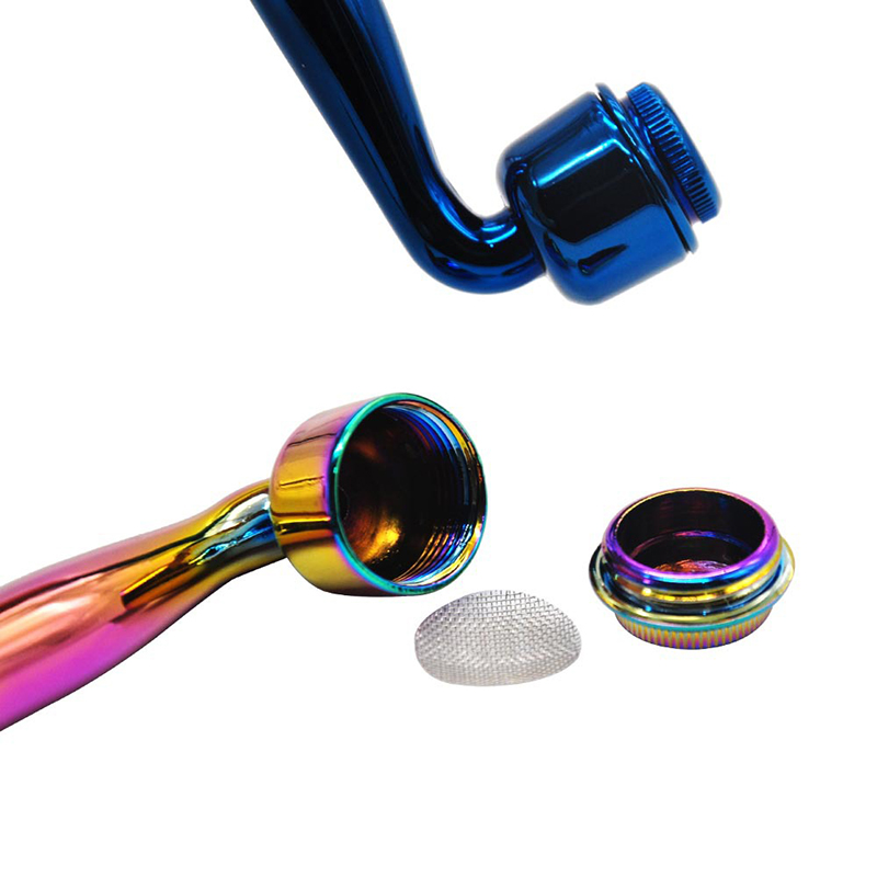 4 Color New Streamed Colorful Smoking Pipe Multi-Color Removable And Wahable Metal Pipe With Cap Free Delivery