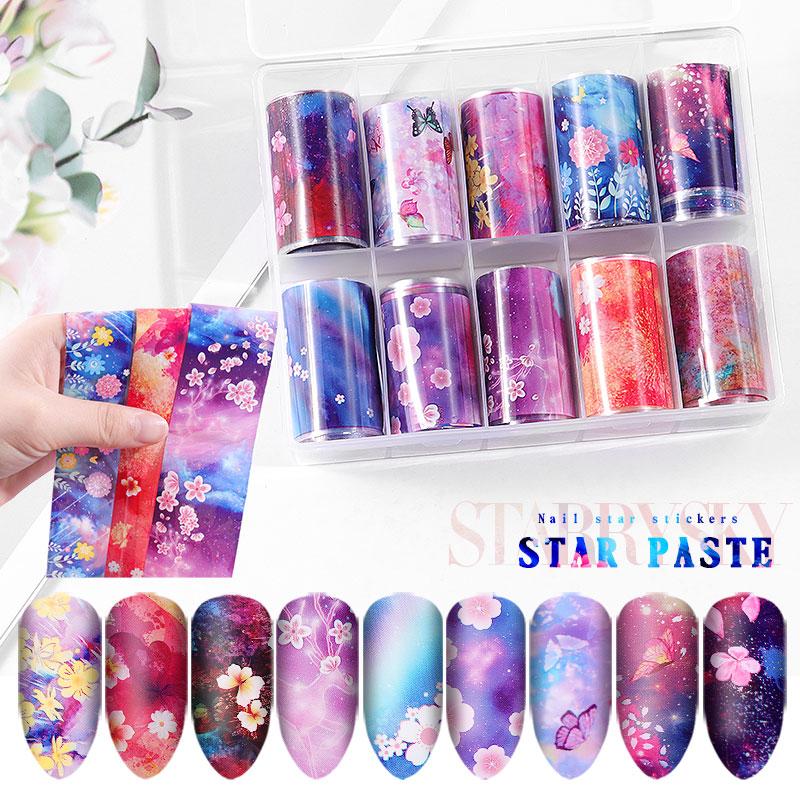 10 Pcs/Set Holographic Flowers Leaf Design Nail Art Transfer Foil Sticker Nail Decoration Manicure DIY Accessories, Yh-6
10 Pcs/Set Holographic Flowers Leaf Design Nail Art Transfer Foil Sticker Nail Decoration Manicure DIY Accessories, Yh-6