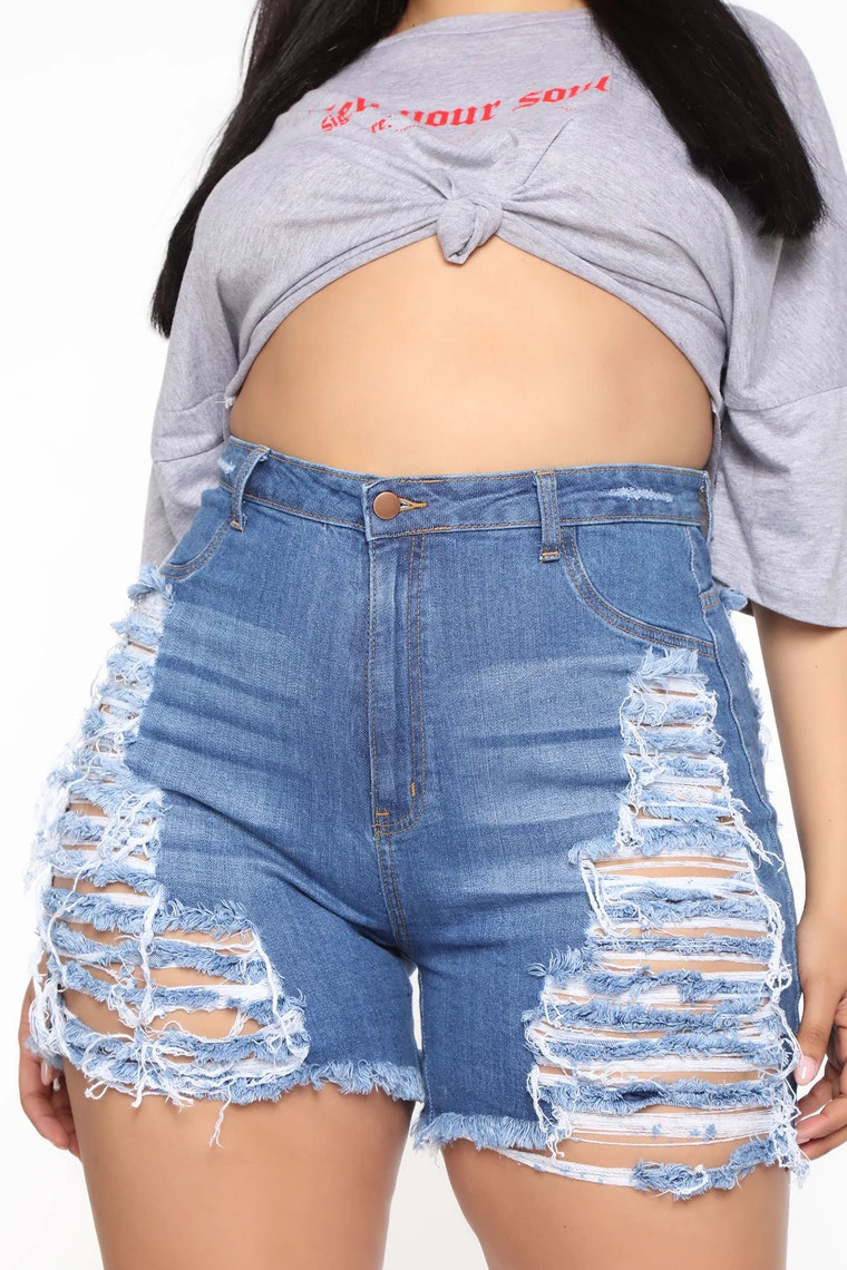 Plus Size S5XL Women Summer Shorts Jeans Hole High Waist Casual Zipper Fly Jeans Street Night Club Denim Shorts Skinny GL2841 T200602