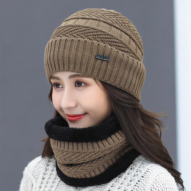 Winter Hat Womens Beanie Hats Thick Warm Skullies Winter Knitted Women Hat Letter Bonnet Beanie Cap Outdoor Riding Scarf Set
Winter Hat Womens Beanie Hats Thick Warm Skullies Winter Knitted Women Hat Letter Bonnet Beanie Cap Outdoor Riding Scarf Set