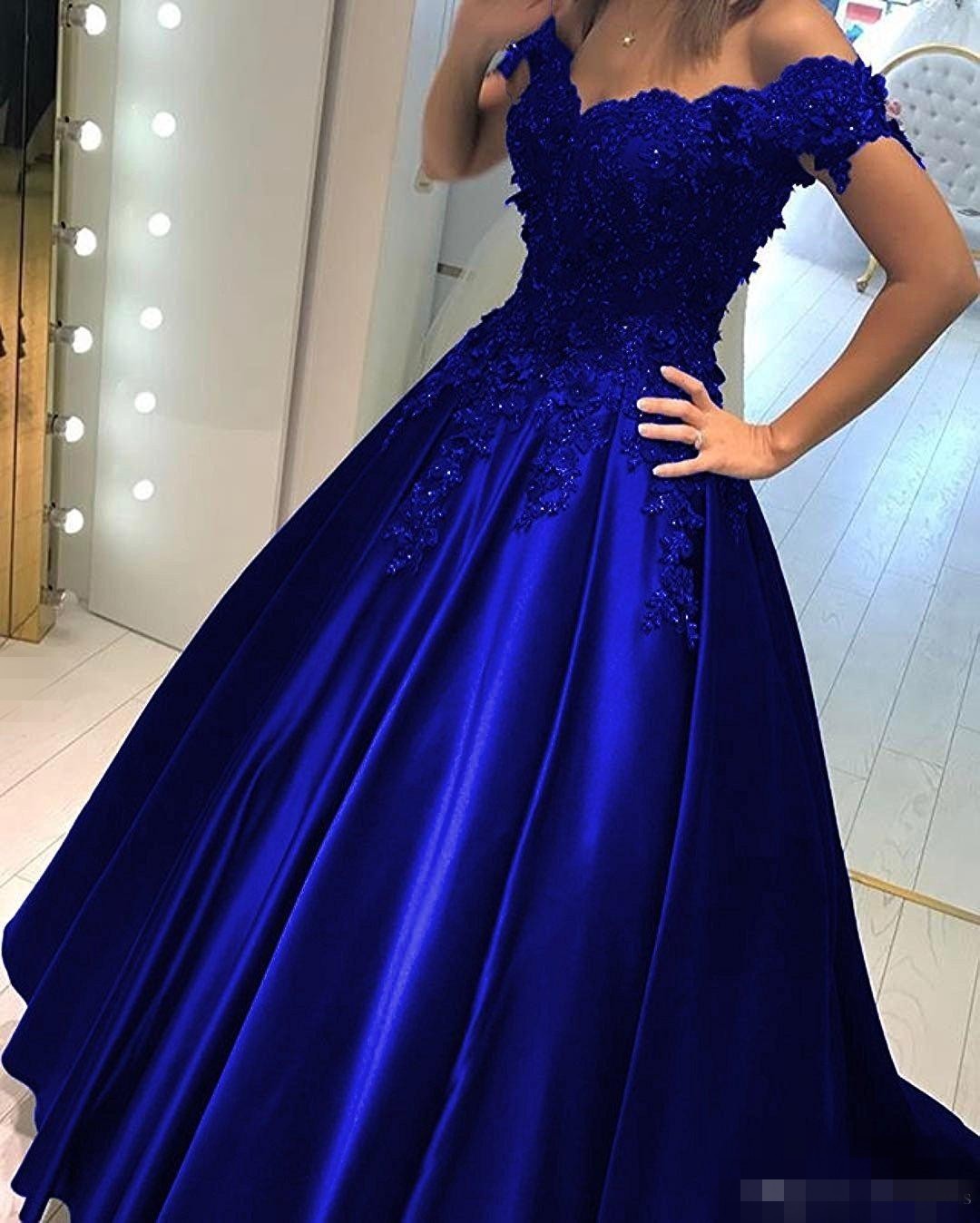 Royal Blue Ball Gown Cheap Prom Dresses v neck Off the shoulder Lace 3D Flowers Beaded Corset Back Satin Evening Formal Dresses Gowns New, Gray
Royal Blue Ball Gown Cheap Prom Dresses v neck Off the shoulder Lace 3D Flowers Beaded Corset Back Satin Evening Formal Dresses Gowns New, Gray
