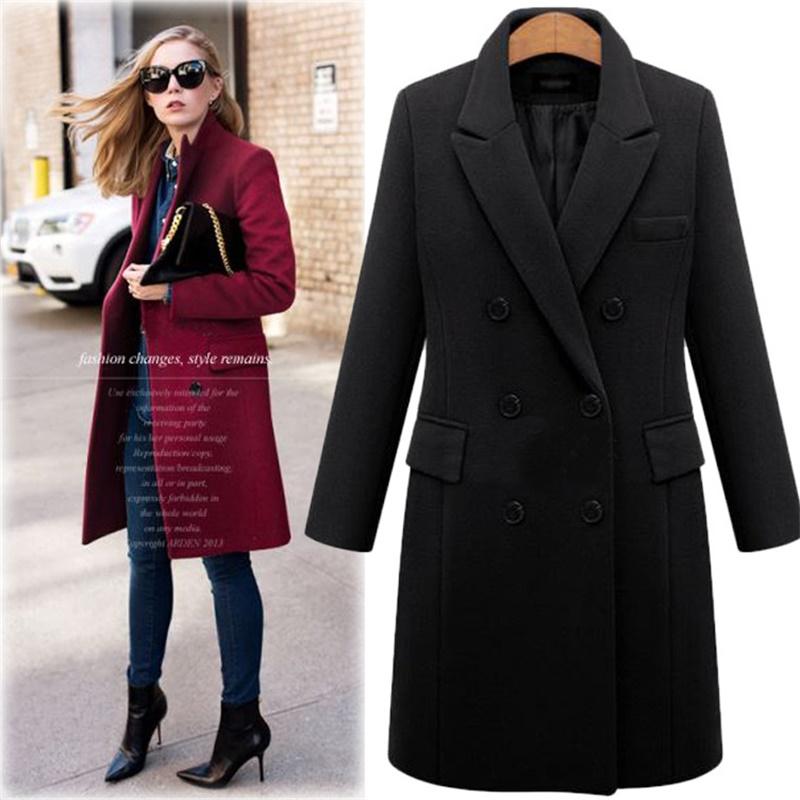Woolen Coat Fall/Winter New Style Women Plus Size Slim Mid-Length Thick Overcoat Double Breasted Outerwear, Black
Woolen Coat Fall/Winter New Style Women Plus Size Slim Mid-Length Thick Overcoat Double Breasted Outerwear, Black