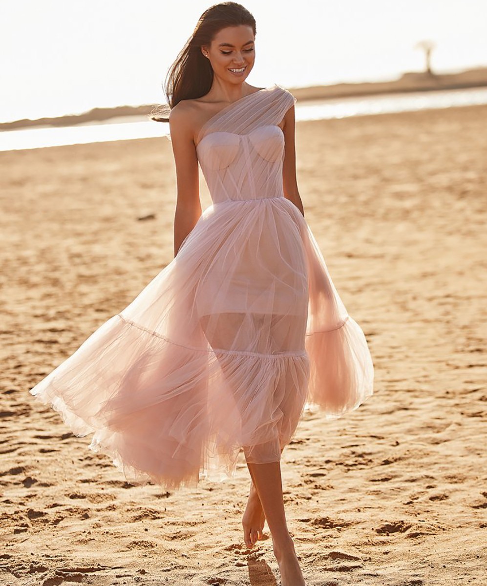 Elegant One Shoulder Sleeveless Evening Prom Dress Tulle Corset Maxi Fashions Outfits Tea-Length Homecoming Party Gown Vestidos De Fiesta robe soiree 