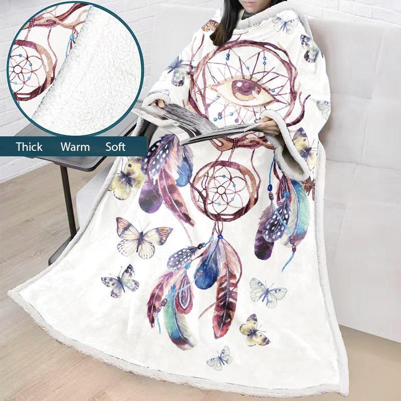 Dreamcatcher Throw Blanket with SleevesHooded for Adults Blanket TV Wrap Robe Cover for Lounge Chair Couch BS171
Dreamcatcher Throw Blanket with SleevesHooded for Adults Blanket TV Wrap Robe Cover for Lounge Chair Couch BS171