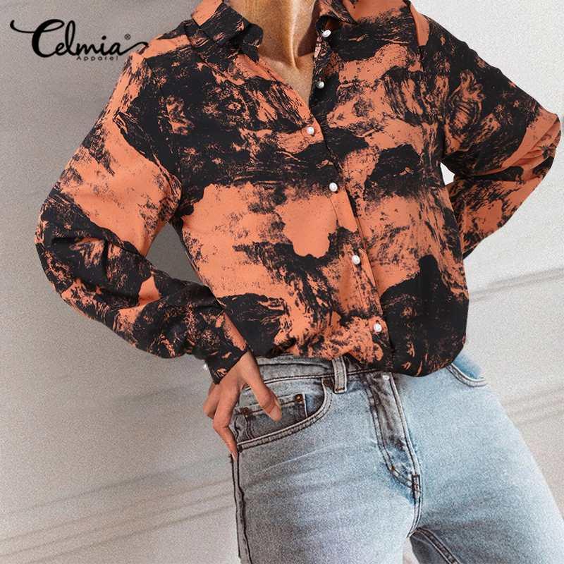 2020 Fashion Blouse Women Shirts Celmia Vintage Tie Dye Print Long Sleeve Sexy V-Neck Casual Buttons Plus Size Tops Loose Blusas, Black
2020 Fashion Blouse Women Shirts Celmia Vintage Tie Dye Print Long Sleeve Sexy V-Neck Casual Buttons Plus Size Tops Loose Blusas, Black