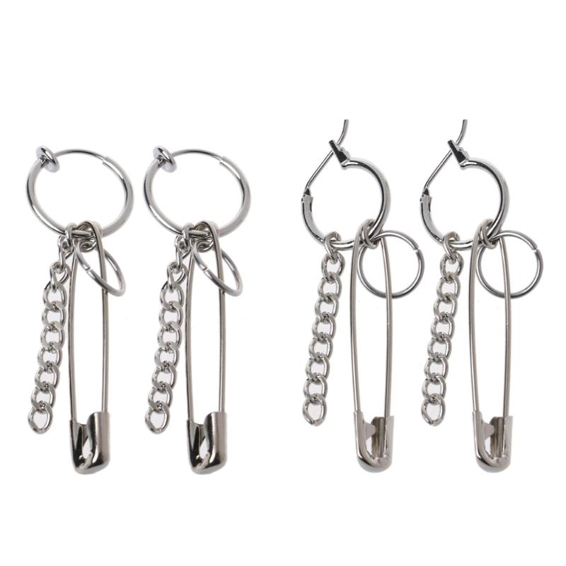 Stud JAVRICK 1Pair Safety Pin Shape Geometry Long Chain Tassel Irregular Earring
Stud JAVRICK 1Pair Safety Pin Shape Geometry Long Chain Tassel Irregular Earring