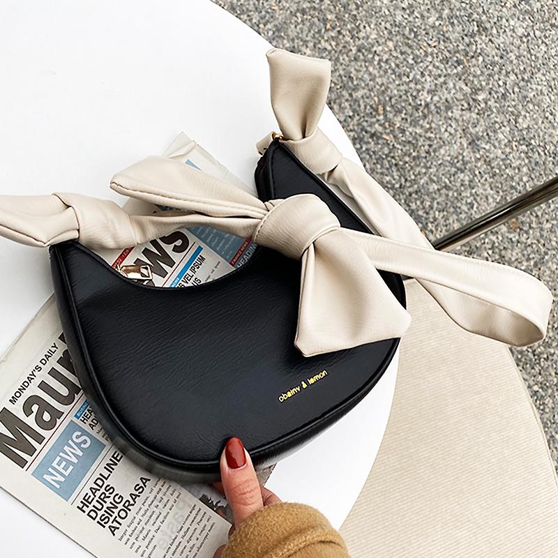 Women's Half Moon Bag with Bow Shoulder Strap High-Quality Ladies Shoulder Bag Trendy Ladies Messenger Niche Design Handbag, Black
Women's Half Moon Bag with Bow Shoulder Strap High-Quality Ladies Shoulder Bag Trendy Ladies Messenger Niche Design Handbag, Black