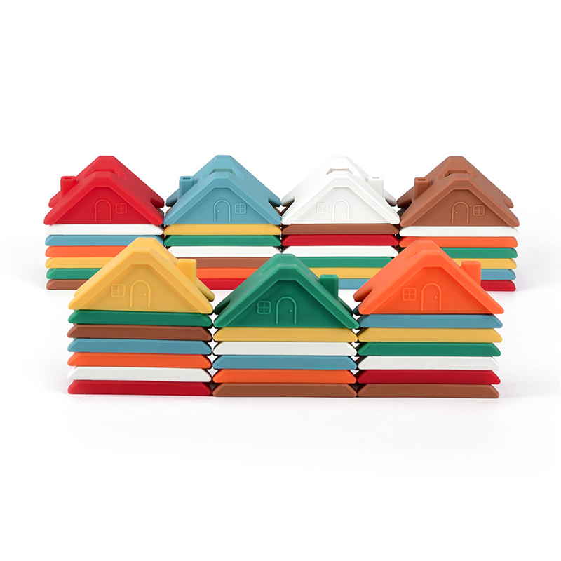 Creative Silicone Stacking Toys Baby Teethers Motor Skills Preschool Educational Building Blocks Nesting Toy for Toddler Kids